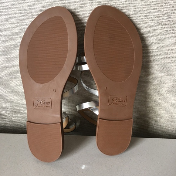 J. Crew Cross-strap flat sandals metallic leather - Picture 7 of 7